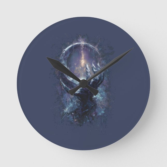 Cosmic Hand Dark Fantasy Round Clock (Front)