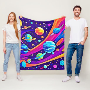 Cosmic Harmony Art Fleece Blanket