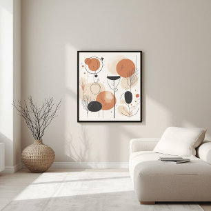 Cosmic Harmony Modern Abstract Geometric Wall Ar Poster