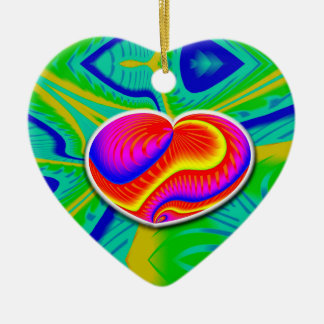 Cosmic Heart Art Ceramic Ornament