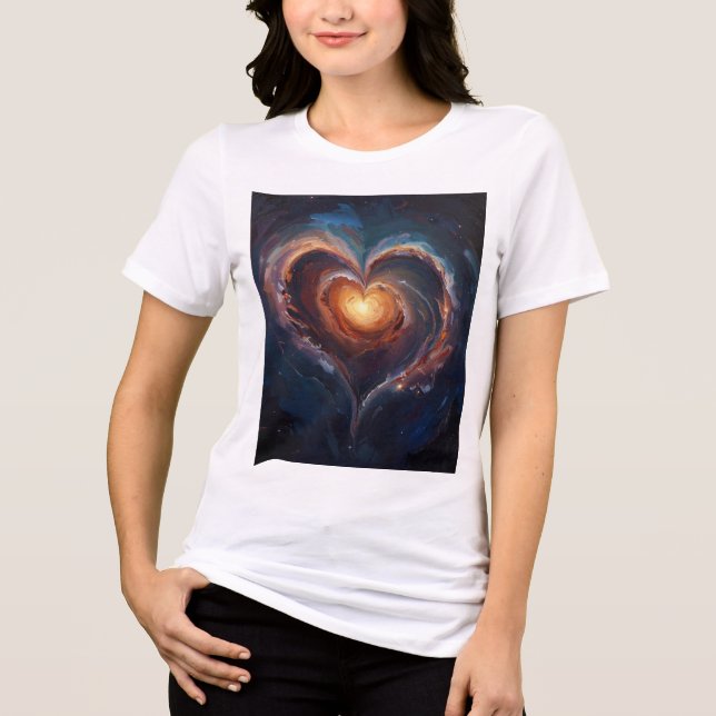 Cosmic Heart Galaxy Love Art – Universe Romance  Tri-Blend Shirt (Front)