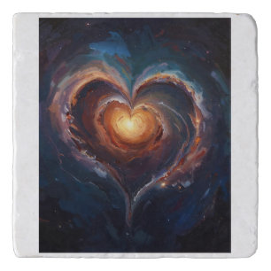 Cosmic Heart Galaxy Love Art – Universe Romance  Trivet