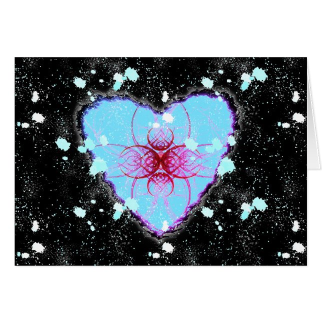 Cosmic Heart Valentine Love Cards (Front Horizontal)