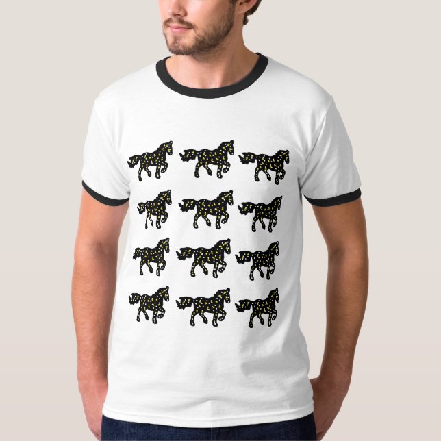 Cosmic Horse Pattern – Space Stars Galaxy Horse De T-Shirt (Front)