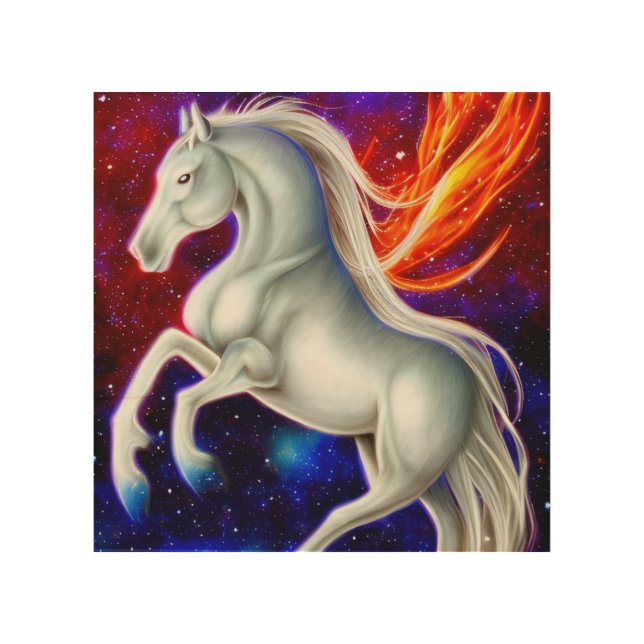 Cosmic Horse Wood Wall Art (Front)