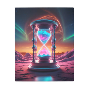 Cosmic hourglass design. metal print