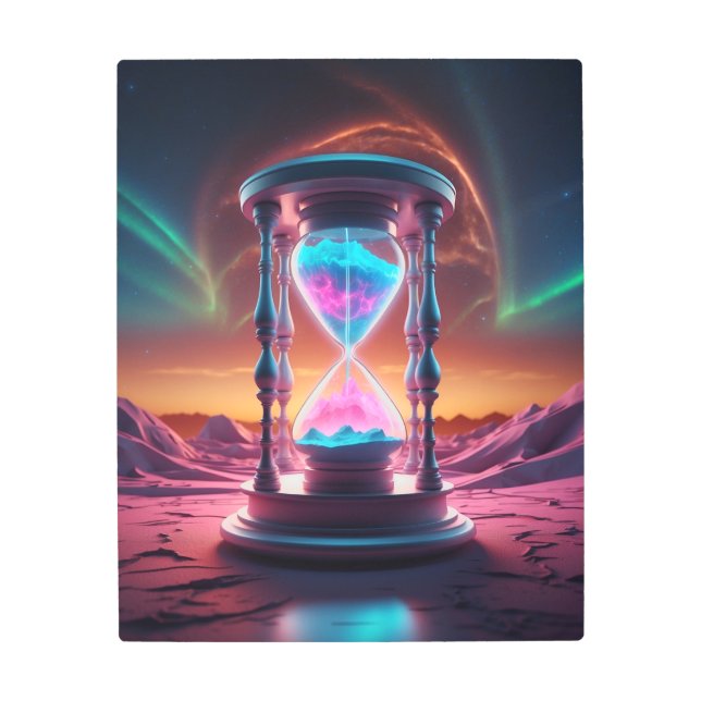 Cosmic hourglass design. metal print (Front)
