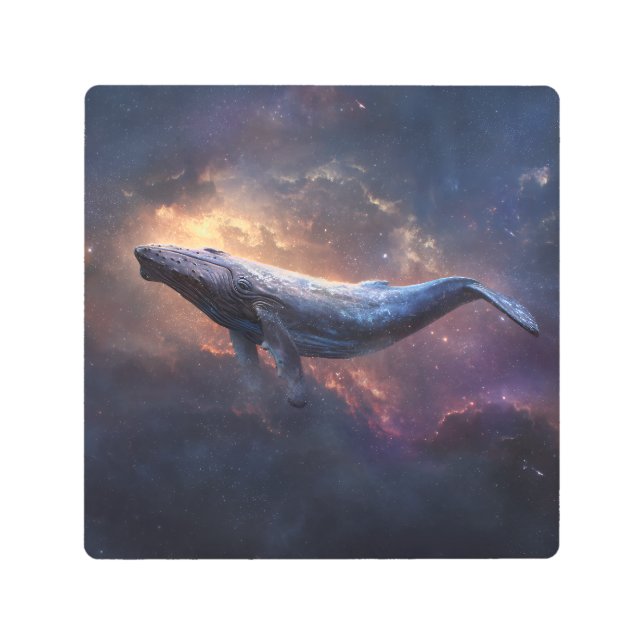 Cosmic Humpback Whale Metal Print (Front)