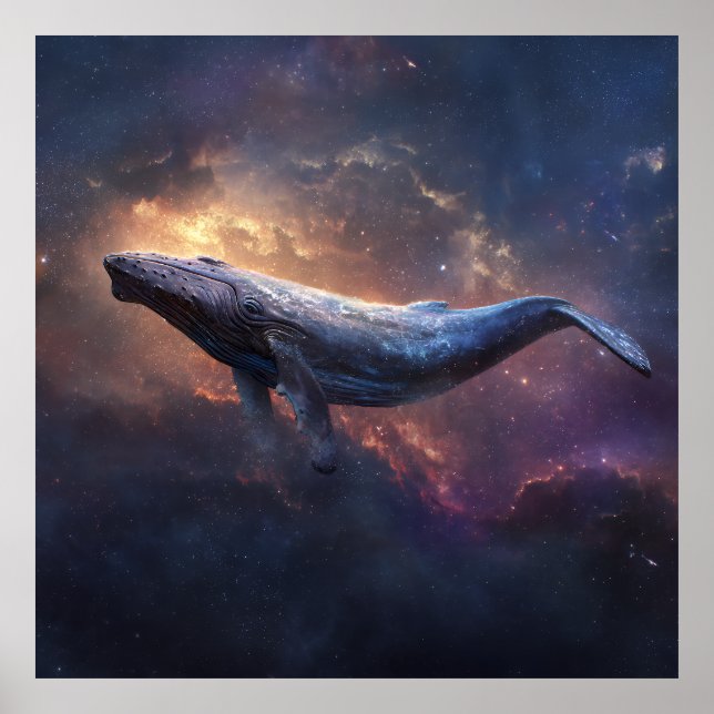 Cosmic Humpback Whale Poster (Front)