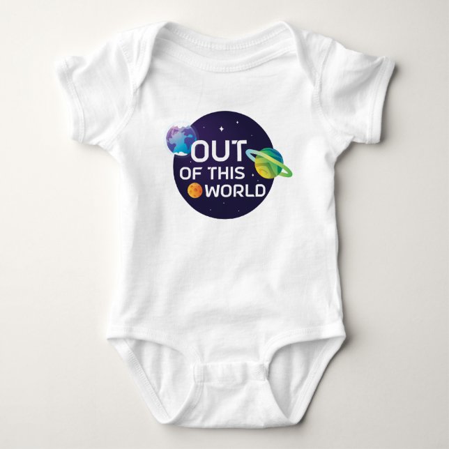 Cosmic Illustration Out of this World Outer Space Baby Bodysuit (Front)