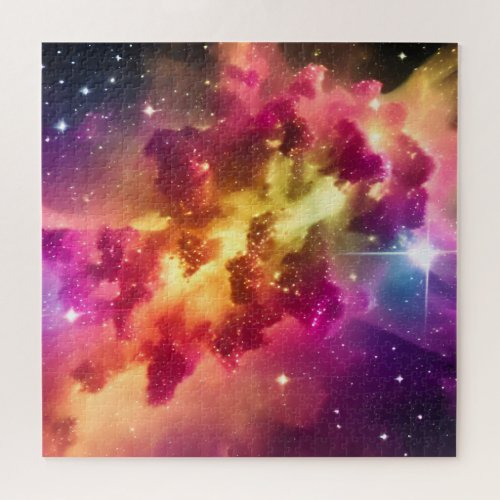 Cosmic Indigo Color Nebula Space Galaxy Event Jigsaw Puzzle