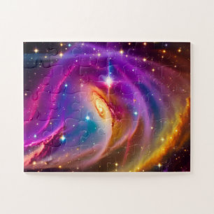 Cosmic Indigo Galaxy Amazing Dance Universe Party Jigsaw Puzzle