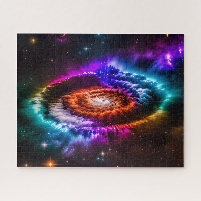 Cosmic Indigo Spiral Galaxy in Outer Space Jigsaw Puzzle (Horizontal)