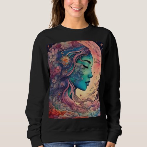 Cosmic Ink  Mystical Tattoo Art Basic WomenShirt Sweatshirt
