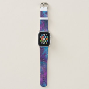 Cosmic Ink Turquoise Blue Purple Galaxy Nebula Apple Watch Band