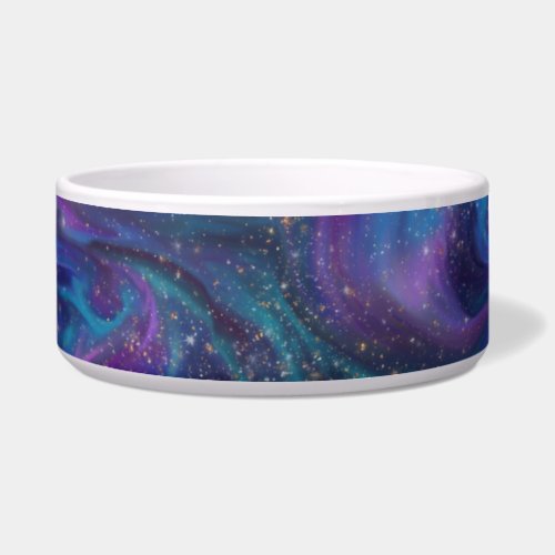 Cosmic Ink  Turquoise Blue Purple Galaxy Nebula Bowl