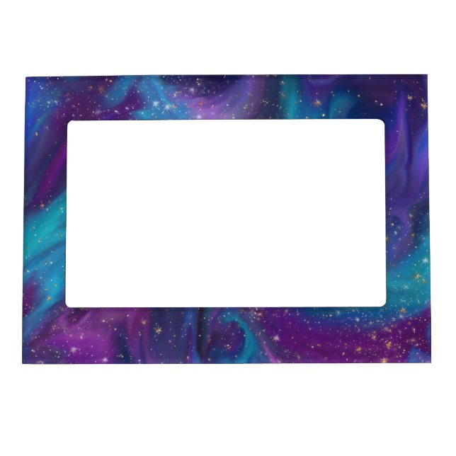 Cosmic Ink | Turquoise Blue Purple Galaxy Nebula Magnetic Frame (Front)