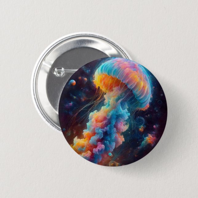Cosmic Jellyfish Artwork Button (Front & Back)