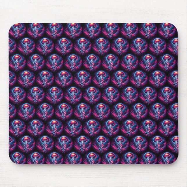 Cosmic Jellyfish Artwork Galaxy Mouse Pad (Front)