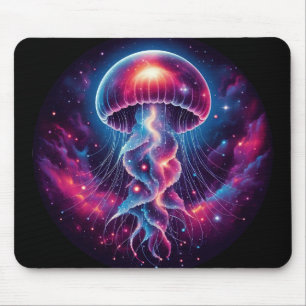 Cosmic Jellyfish Artwork Galaxy Mouse Pad