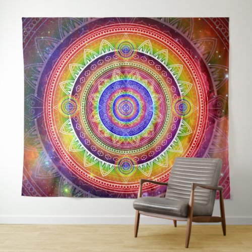 Cosmic Journey Mandala Tapestry