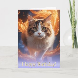 Cosmic Journey of a Mystic Calico Cat