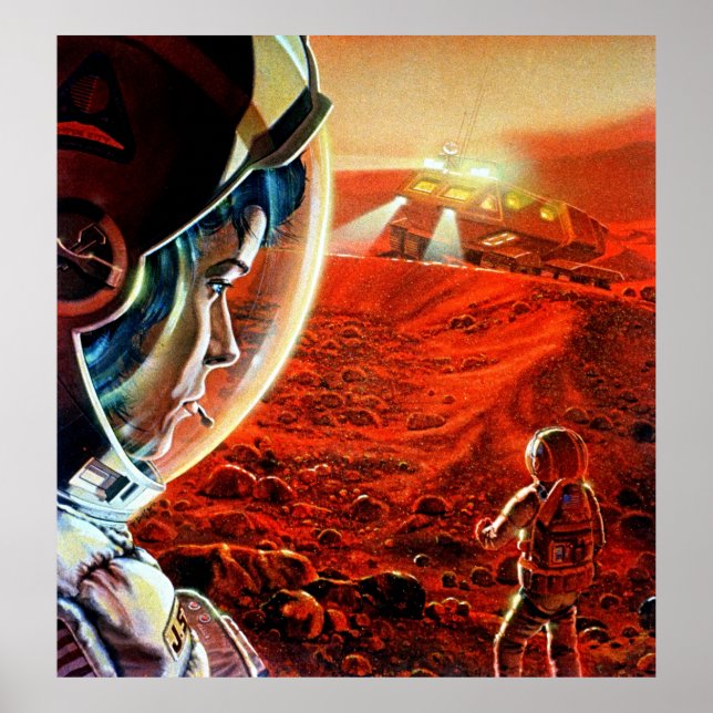 Cosmic Journey: Vintage NASA Mars Expedition Poster (Front)