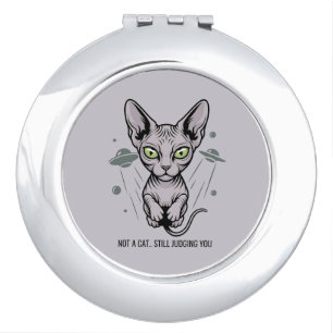 Cosmic Judging Sphynx Cat Art Compact Mirror