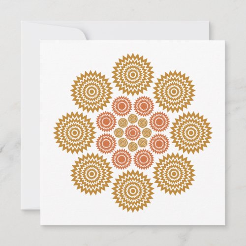 Cosmic Kaleidoscope Note Card in Gold and Orange
