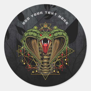 Cosmic King Cobra Round Sticker