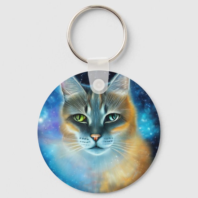 Cosmic Kitty Keychain (Front)