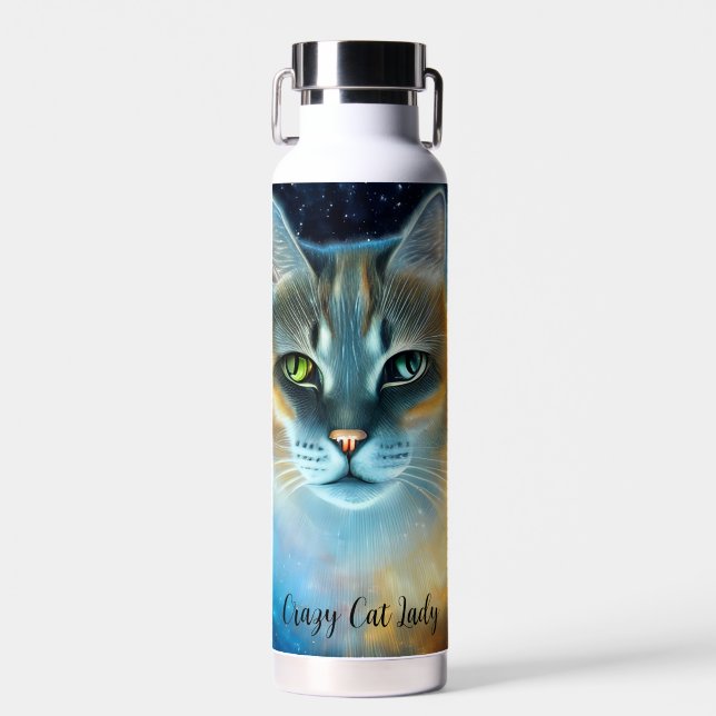 Cosmic Kitty Monogram Water Bottle (Front)