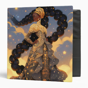 Cosmic Lady African American Fantasy Art 3 Ring Binder