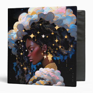 Cosmic Lady African American Fantasy Art 3 Ring Binder