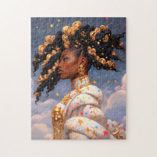 Cosmic Lady African American Fantasy Art Jigsaw Puzzle