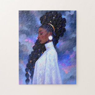 Cosmic Lady African American Fantasy Art Jigsaw Puzzle