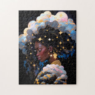 Cosmic Lady African American Fantasy Art Jigsaw Puzzle