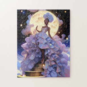 Cosmic Lady African American Fantasy Art Jigsaw Puzzle