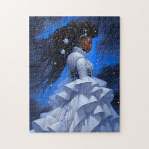 Cosmic Lady African American Fantasy Art Jigsaw Puzzle