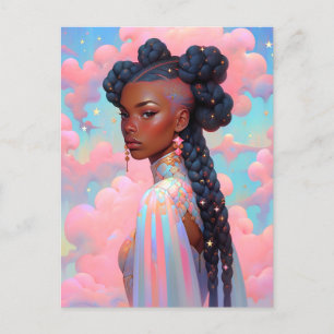 Cosmic Lady African American Fantasy Art Postcard