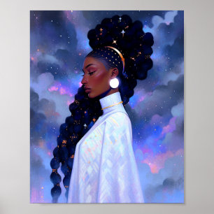 Cosmic Lady African American Fantasy Art Poster