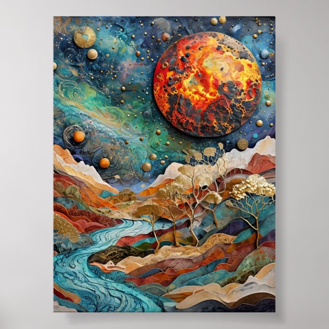 Cosmic Landscape Fantasy Art Poster (Front)