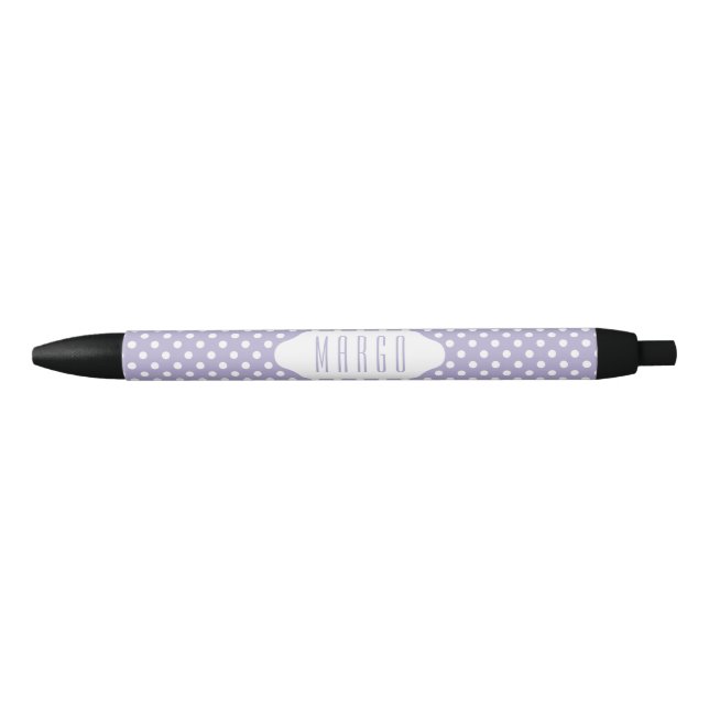Cosmic lavender/purple polka dots custom pen (Front)