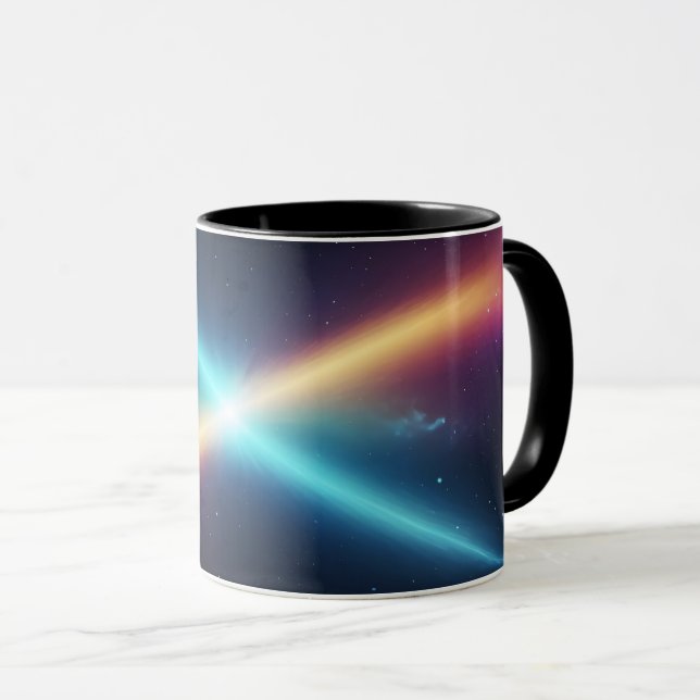Cosmic Light Collision Glowing Space Abstract Mug (Front Right)
