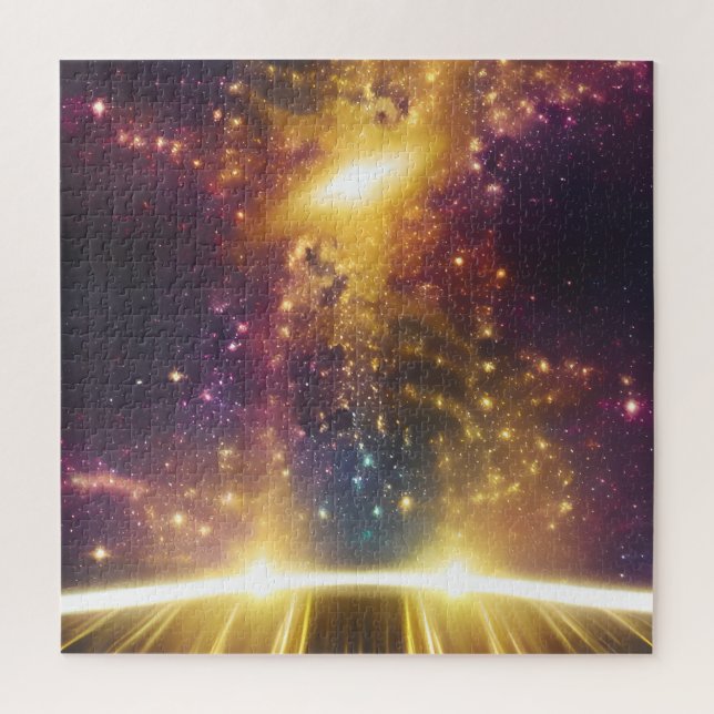 Cosmic light speed galaxy star dimension landscape jigsaw puzzle (Vertical)