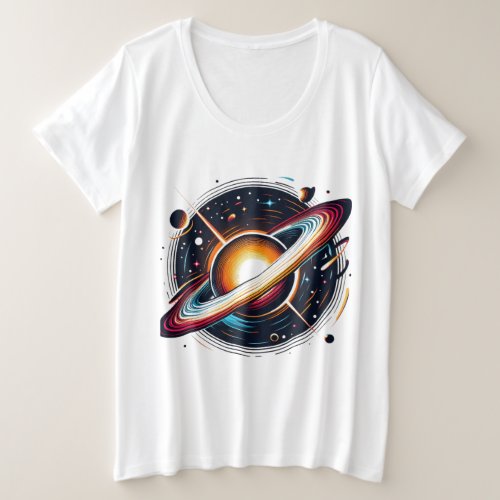 Cosmic Lightwave Gravitational Elegance Plus Size T_Shirt