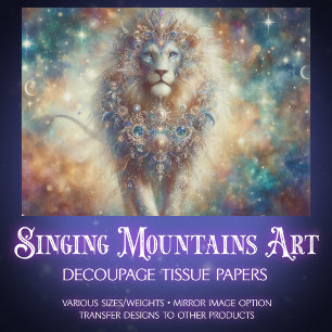 Cosmic Lion King Decoupage Tissue Paper