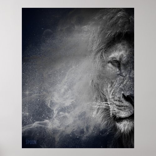 Cosmic Lion The Kings Aura Poster