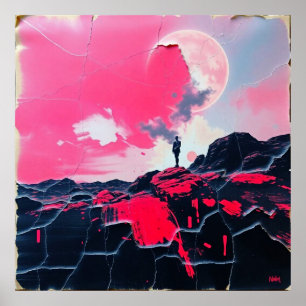 Cosmic Loner: Retro Pink Dream Poster