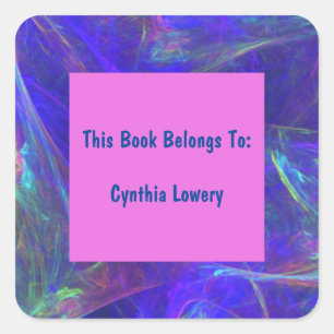 Cosmic Look Abstract Swirls of Color Pink Square Sticker